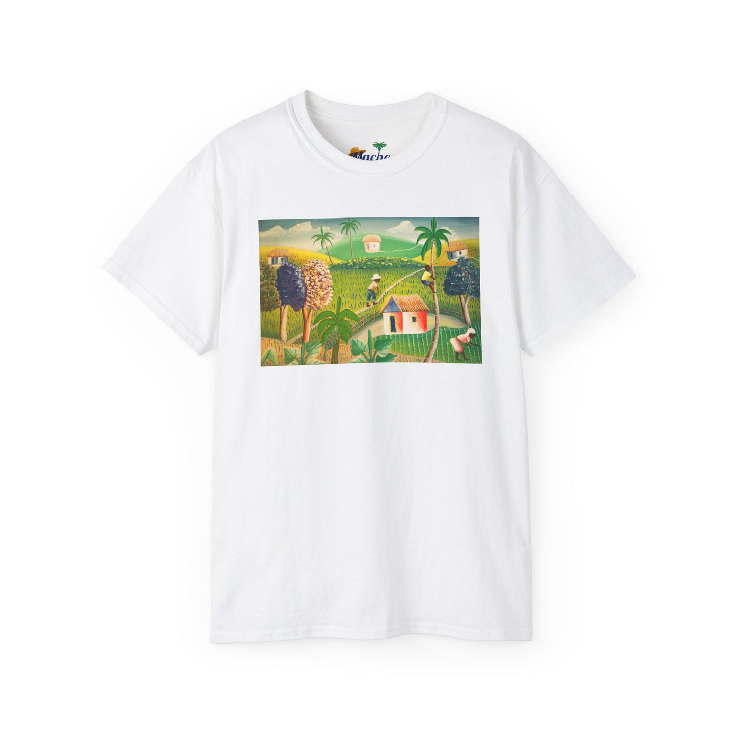 Haiti Village Graphic T Shirt -  Green