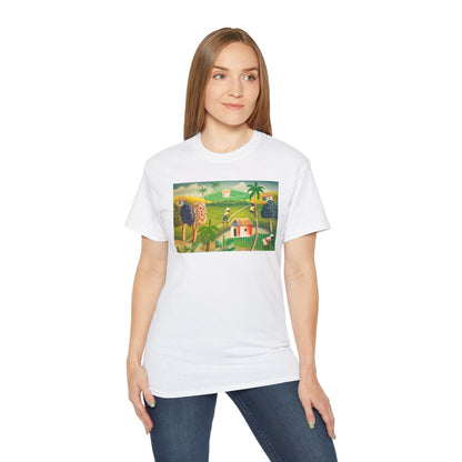Haiti Village Graphic T Shirt - White