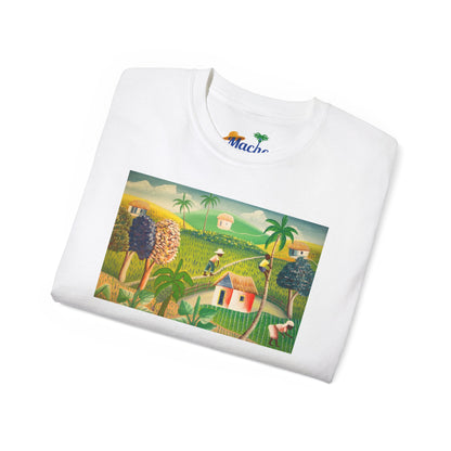Haiti Village Graphic T Shirt -  Green