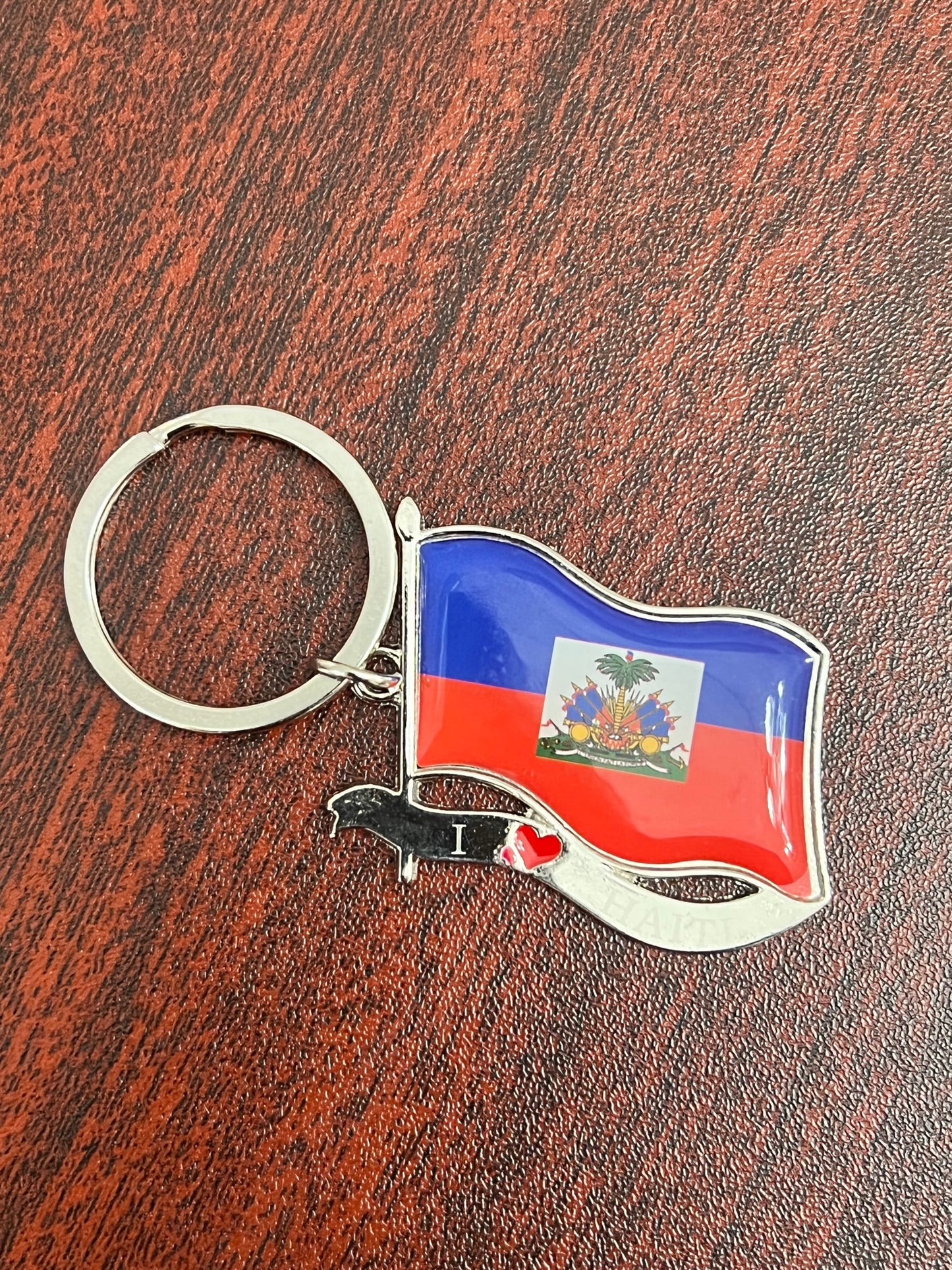 Haiti flag metal keychain